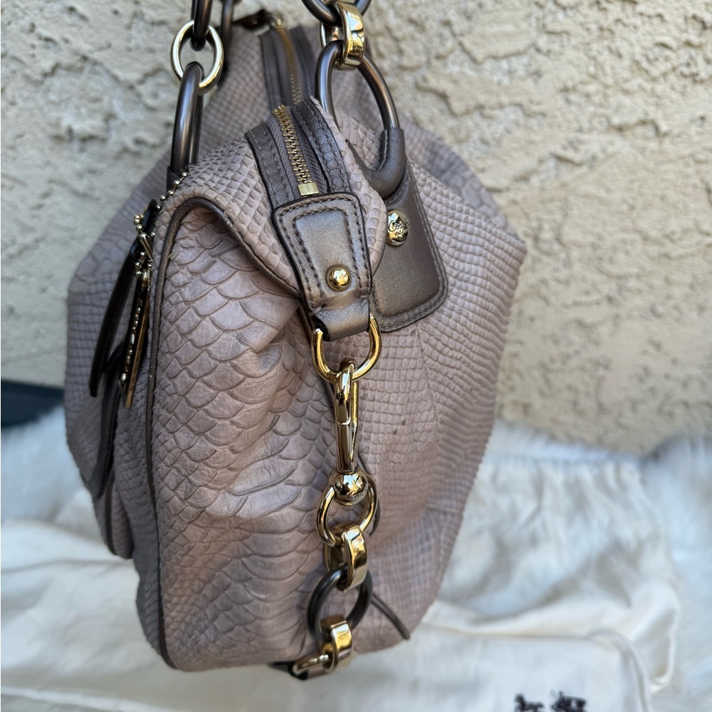 Coach python leather satchel crossbody w/ dust bag - Picture 10 of 16